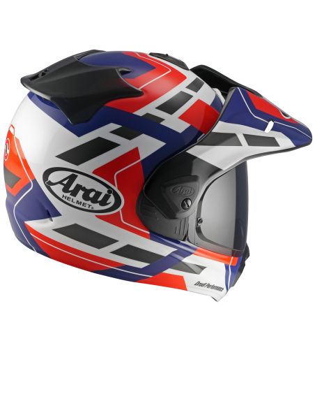 Casque adventure Arai Tour-X5 Match - Blanc Bleu Rouge Noir