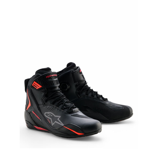 Baskets Alpinestars Faster-4 Drystar - Noir Rouge Fluo