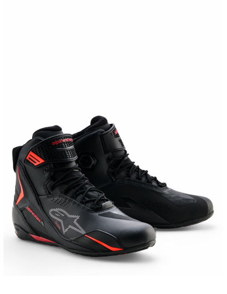 Baskets Alpinestars Faster-4 Drystar - Noir Rouge Fluo
