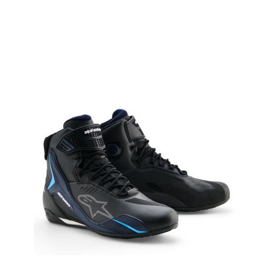 Baskets Alpinestars Faster-4 Drystar - Noir Bleu Cyan