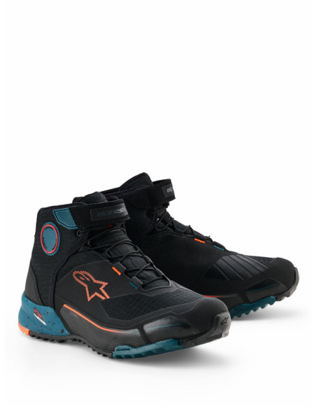 Baskets Alpinestars CR-X Drystar - Noir Bleu Petrol Orange Fluo