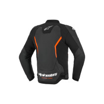 Blouson cuir Alpinestars GP Force V2 - Noir Rouge Fluo 2