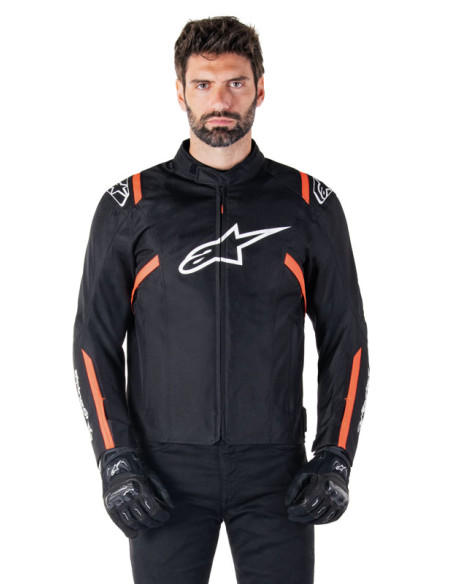Blouson Alpinestars T-SPS V2 Waterproof - Noir Blanc Rouge Fluo