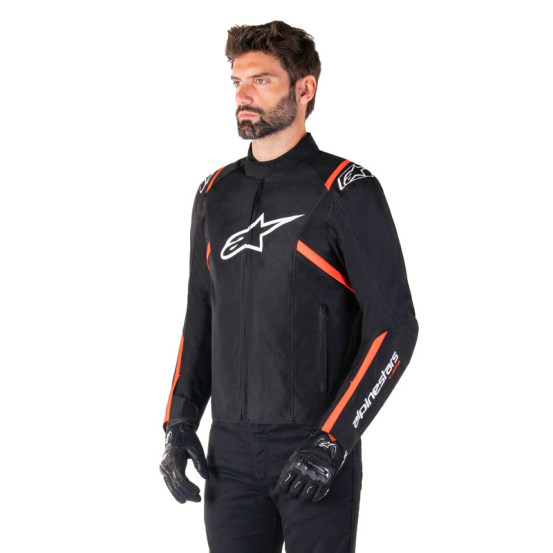 Blouson Alpinestars T-SPS V2 Waterproof - Noir Blanc Rouge Fluo