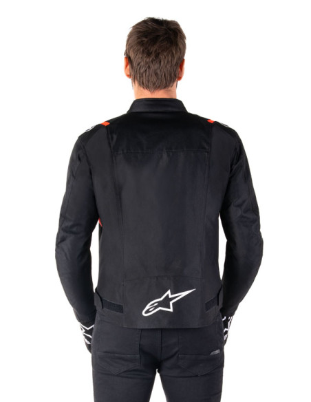 Blouson Alpinestars T-SPS V2 Waterproof - Noir Blanc Rouge Fluo