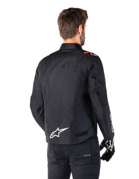 Blouson Alpinestars T-SPS V2 Waterproof - Noir Blanc Rouge Fluo