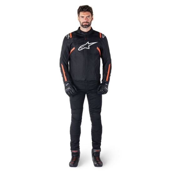 Blouson Alpinestars T-SPS V2 Waterproof - Noir Blanc Rouge Fluo
