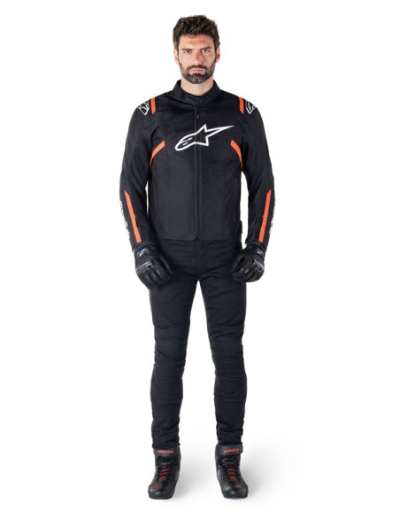 Blouson Alpinestars T-SPS V2 Waterproof - Noir Blanc Rouge Fluo