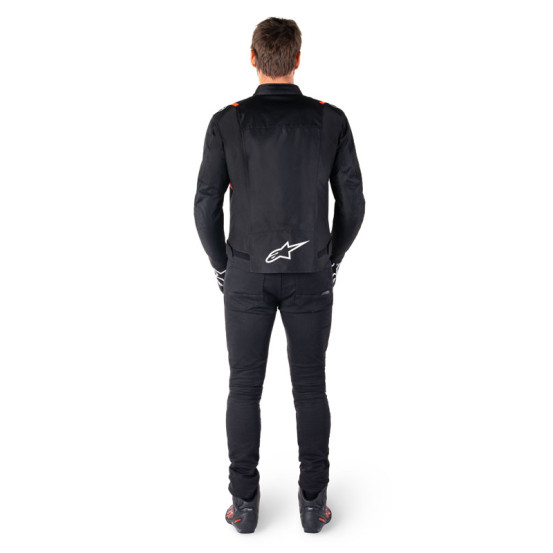 Blouson Alpinestars T-SPS V2 Waterproof - Noir Blanc Rouge Fluo