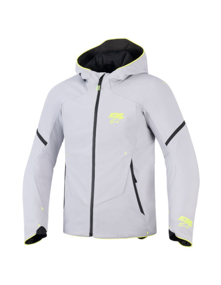Blouson Alpinestars Aeroshell Waterproof - Gris Jaune Fluo