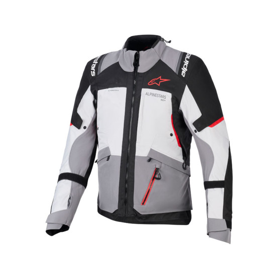 Veste Alpinestars Andes V4 Drystar - Gris foncé Bleu Ice Gris Rouge Bright