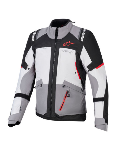 Veste Alpinestars Andes V4 Drystar - Gris foncé Bleu Ice Gris Rouge Bright