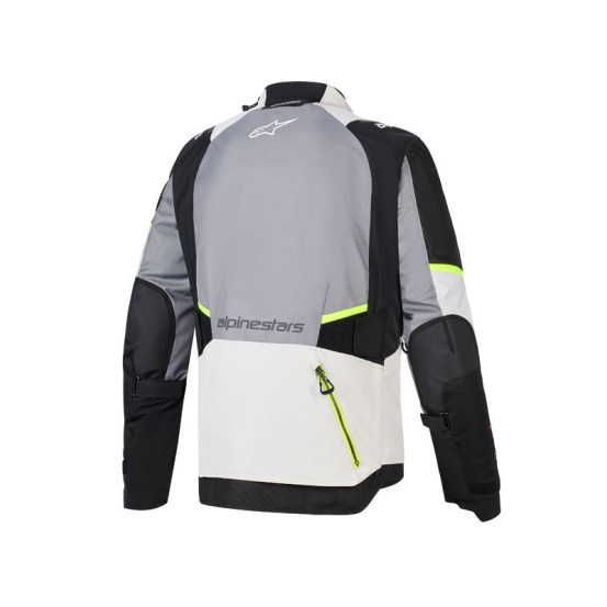 Veste Alpinestars Andes V4 Drystar - Gris foncé Bleu Ice Gris Jaune Fluo