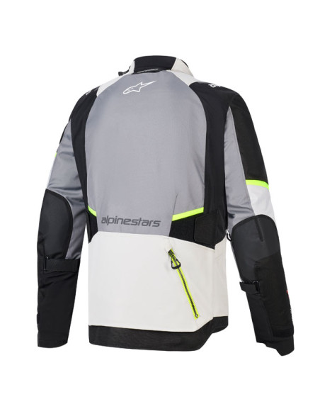 Veste Alpinestars Andes V4 Drystar - Gris foncé Bleu Ice Gris Jaune Fluo