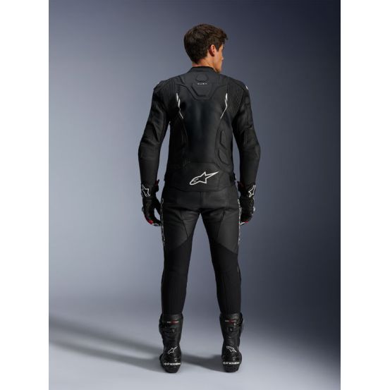 Blouson cuir Alpinestars Dusk - Noir Blanc