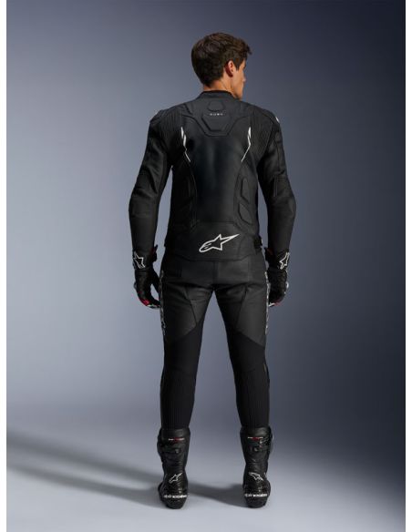 Blouson cuir Alpinestars Dusk - Noir Blanc