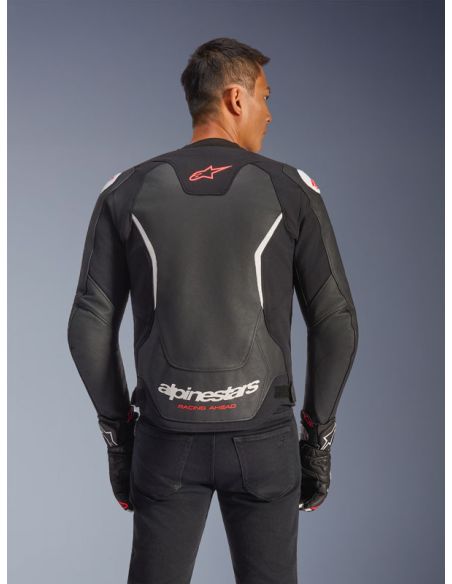 Blouson cuir Alpinestars GP Force V2 - Noir Blanc
