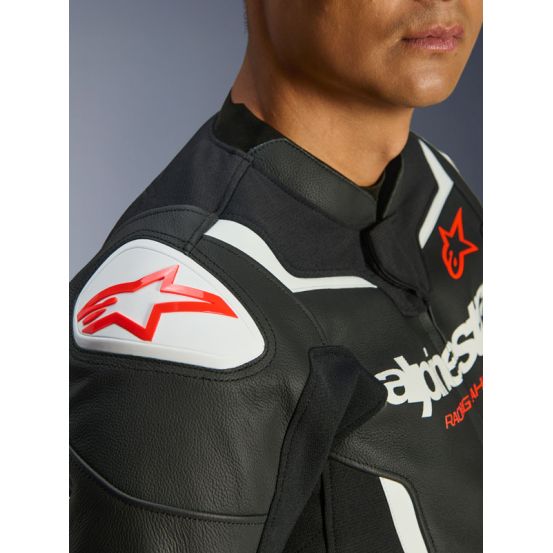 Blouson cuir Alpinestars GP Force V2 - Noir Blanc