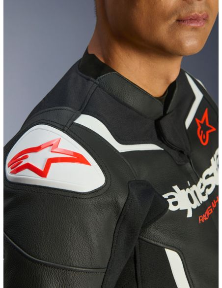 Blouson cuir Alpinestars GP Force V2 - Noir Blanc