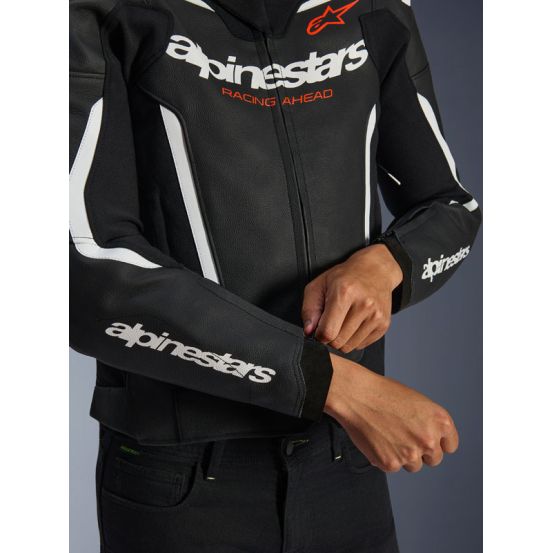 Blouson cuir Alpinestars GP Force V2 - Noir Blanc