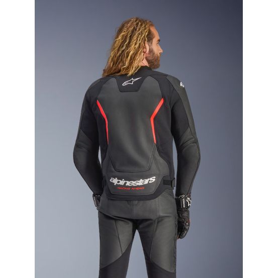 Blouson cuir Alpinestars GP Force V2 - Noir Rouge Fluo