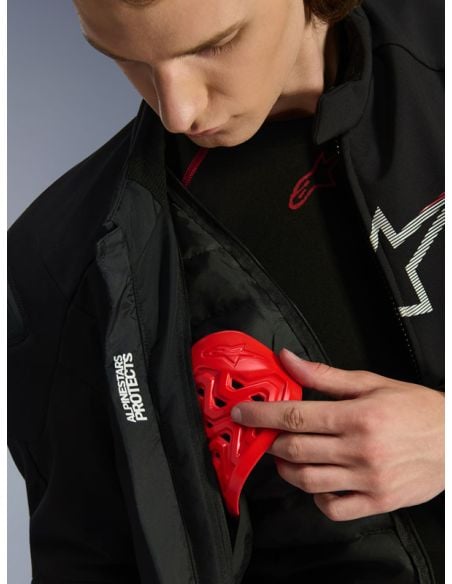 Blouson Alpinestars SMX Waterproof - Noir Blanc Rouge Bright
