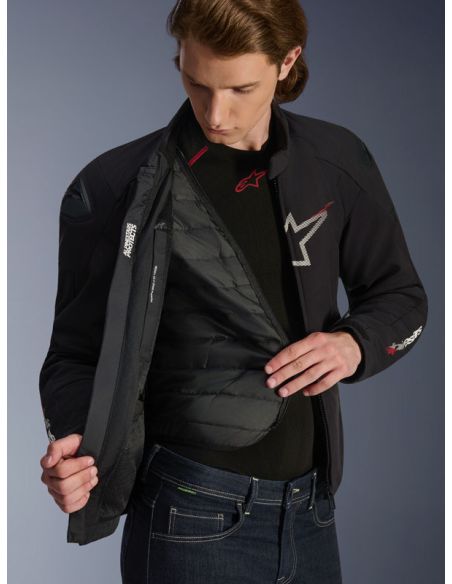 Blouson Alpinestars SMX Waterproof - Noir Blanc Rouge Bright
