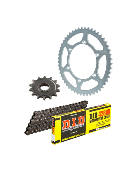 Kit chaine 428 acier DID - Derbi 125 Senda DRD SM 2009-2012