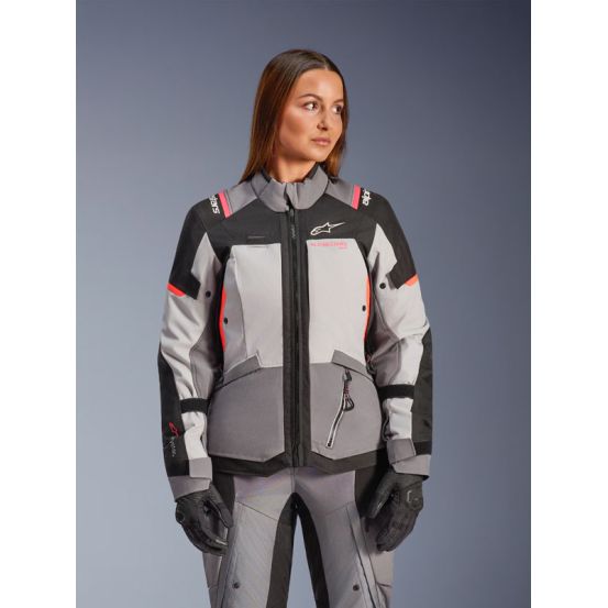 Veste Alpinestars Stella Andes V4 Drystar - Gris Bleu Ice Corail fluo