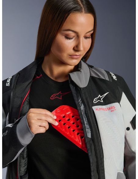 Veste Alpinestars Stella Andes V4 Drystar - Gris Bleu Ice Corail fluo