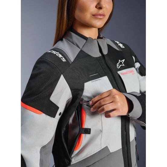 Veste Alpinestars Stella Andes V4 Drystar - Gris Bleu Ice Corail fluo