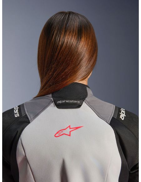 Veste Alpinestars Stella Andes V4 Drystar - Gris Bleu Ice Corail fluo