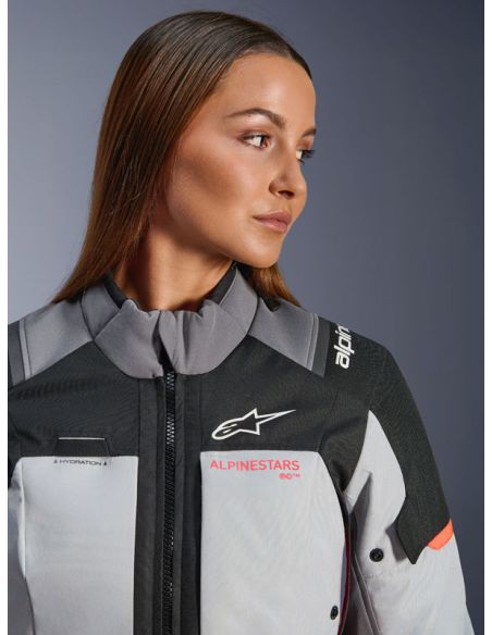Veste Alpinestars Stella Andes V4 Drystar - Gris Bleu Ice Corail fluo