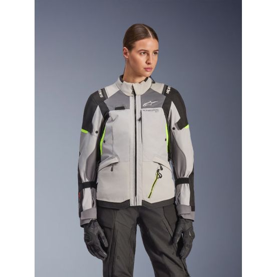 Veste Alpinestars Stella Andes V4 Drystar - Gris Bleu Ice Jaune fluo