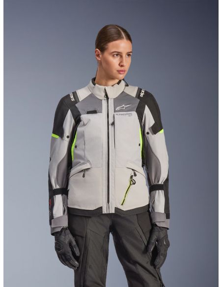 Veste Alpinestars Stella Andes V4 Drystar - Gris Bleu Ice Jaune fluo