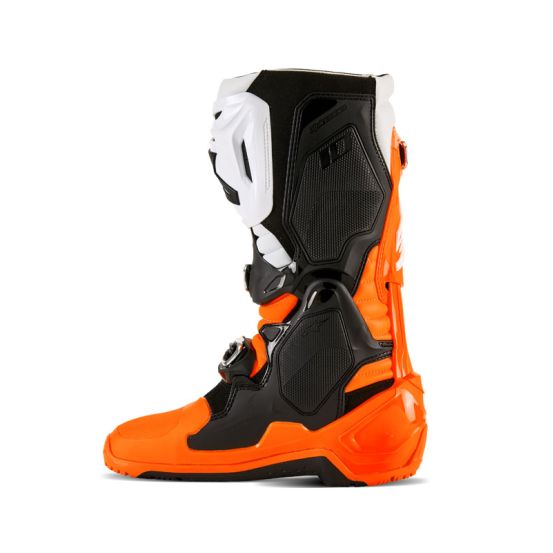 Bottes cross Alpinestars Tech 10 Enduro - Orange Fluo Noir Blanc