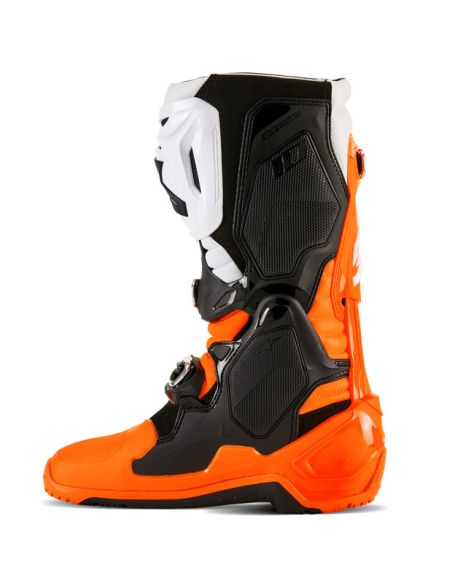 Bottes cross Alpinestars Tech 10 Enduro - Orange Fluo Noir Blanc