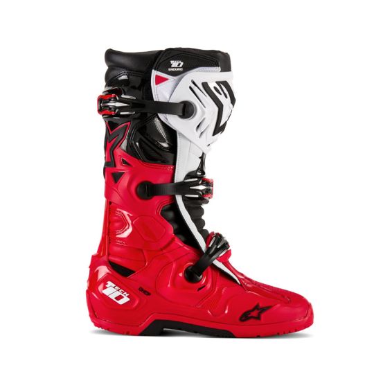 Bottes cross Alpinestars Tech 10 Enduro - Rouge Noir Blanc
