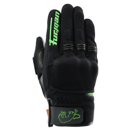 Gants Furygan JET D3O EVO - Noir Vert Fluo