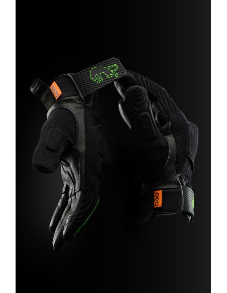 Gants Furygan JET D3O EVO - Noir Vert Fluo