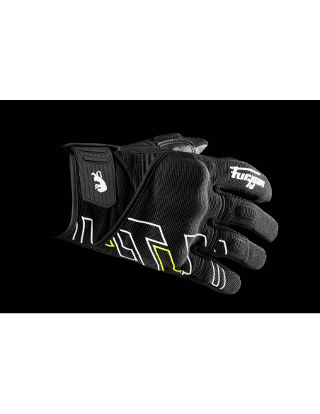 Gants Furygan JET NEON D3O - Noir Blanc Jaune Fluo