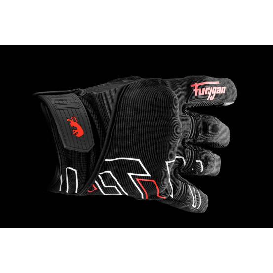 Gants Furygan JET NEON D3O - Noir Blanc Rouge