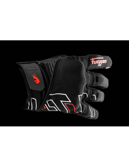 Gants Furygan JET NEON D3O - Noir Blanc Rouge
