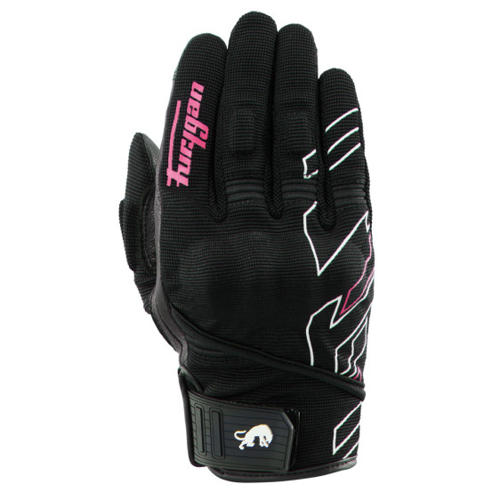 Gants Femme Furygan JET NEON D3O LADY - Noir Blanc Rose