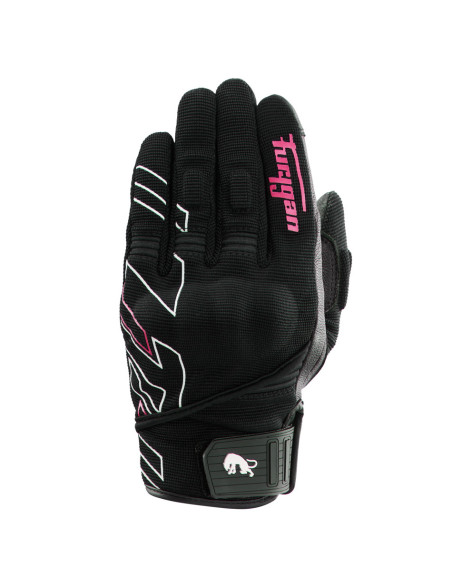 Gants Femme Furygan JET NEON D3O LADY - Noir Blanc Rose