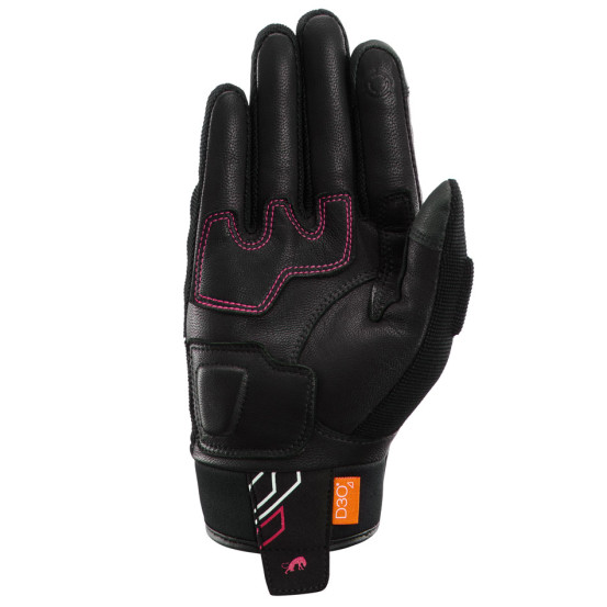 Gants Femme Furygan JET NEON D3O LADY - Noir Blanc Rose
