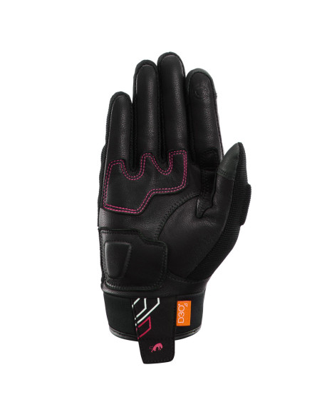 Gants Femme Furygan JET NEON D3O LADY - Noir Blanc Rose