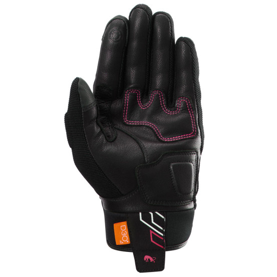 Gants Femme Furygan JET NEON D3O LADY - Noir Blanc Rose