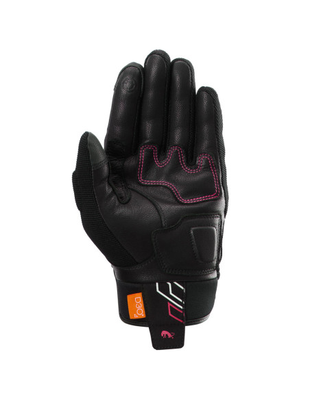 Gants Femme Furygan JET NEON D3O LADY - Noir Blanc Rose