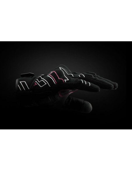 Gants Femme Furygan JET NEON D3O LADY - Noir Blanc Rose